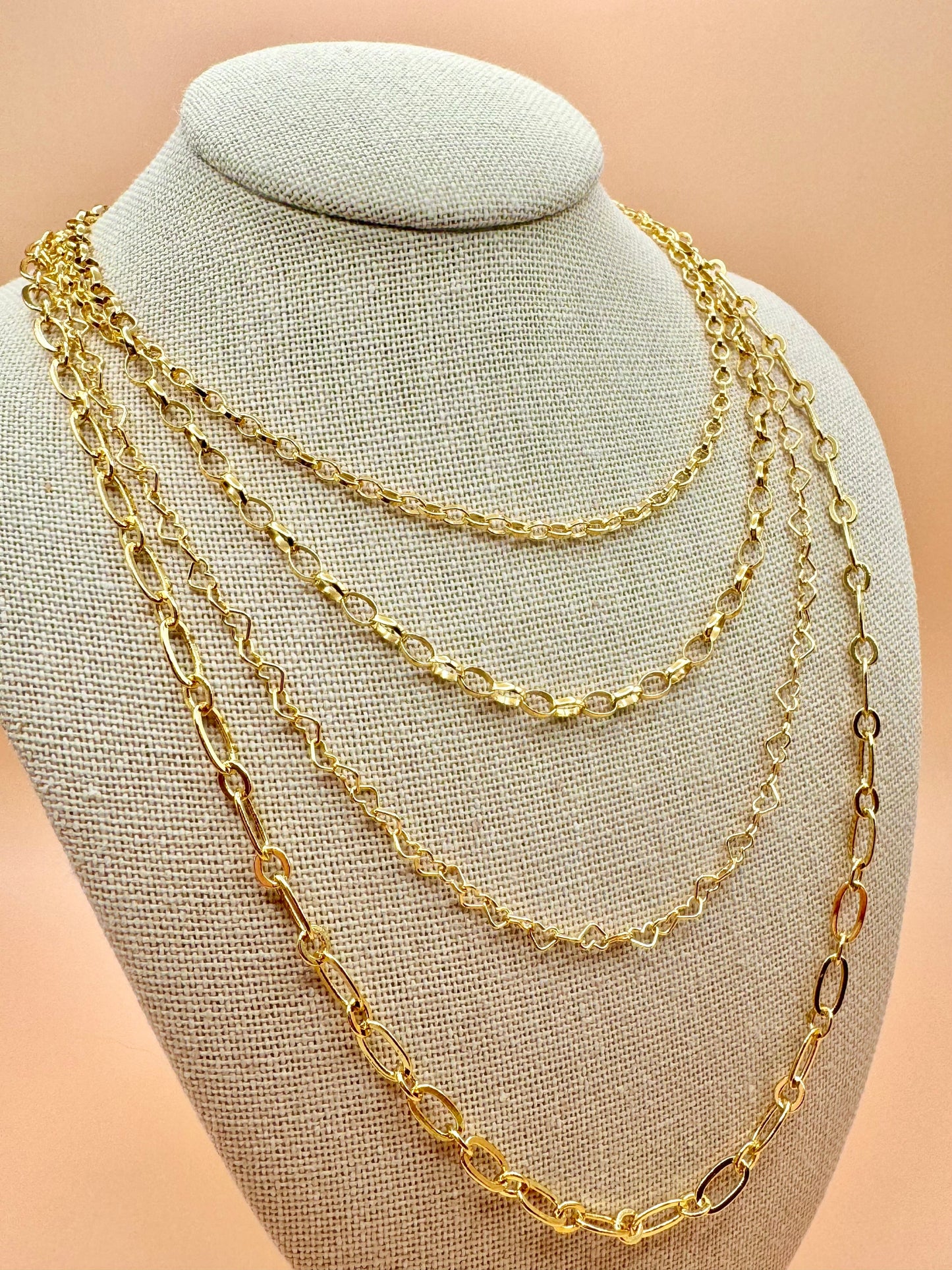 Stacked with other Gold filled chains